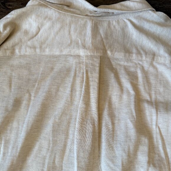 Ralph Lauren Polo Shirt Men's 2XL Tall Long Sleeve Heathered Cream Shirt - Picture 10 of 15